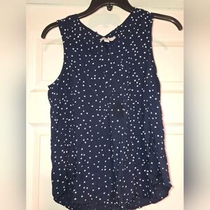 Croft & Barrow Navy Star Pattern Blouse